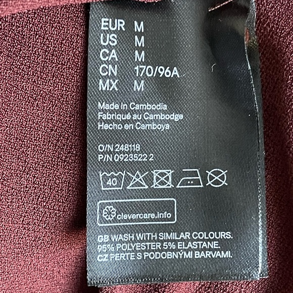 NEW! H&M Berry Maroon Burgundy Stretchy Dress (size S, M, L, XL) - Picture 4 of 7